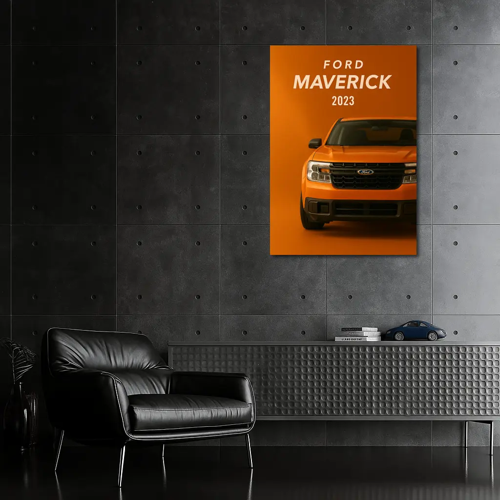 Ford Maverick 2023 Orange Front View – Wall Art