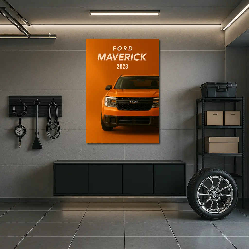 Ford Maverick 2023 Orange Front View – Wall Art