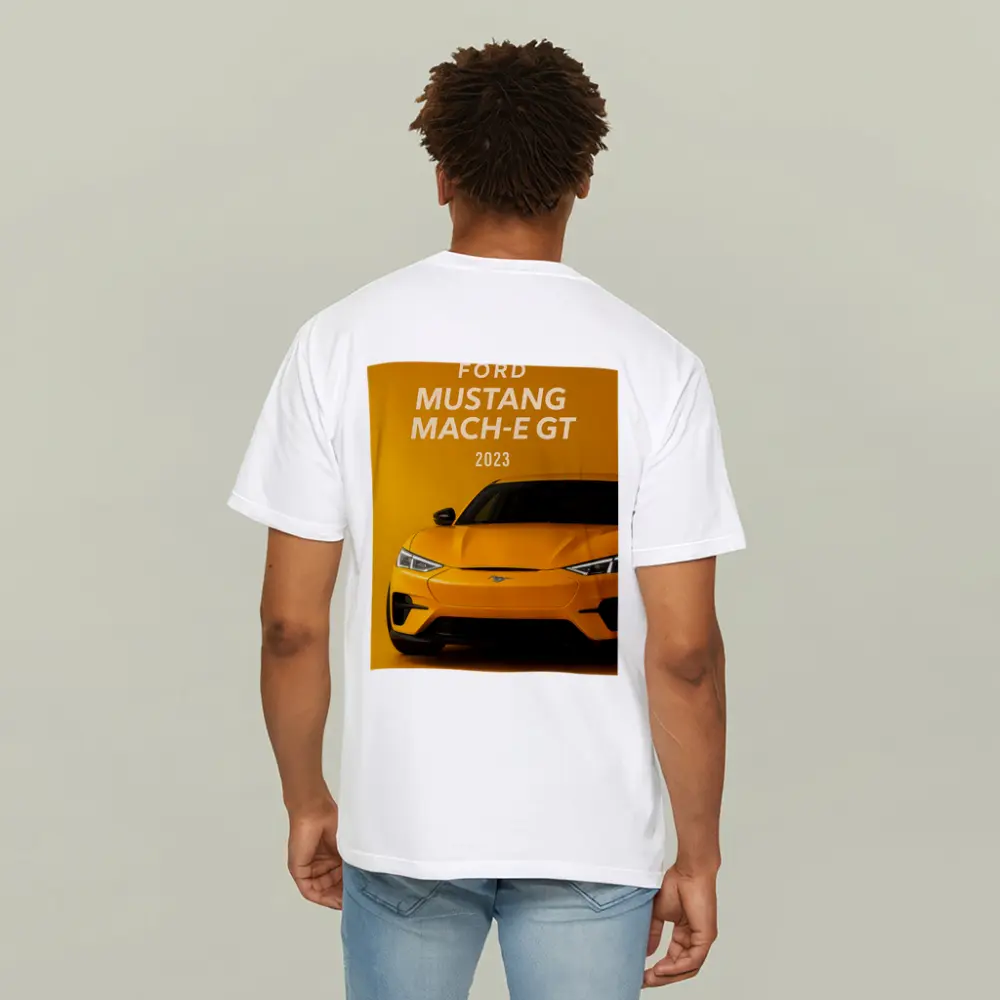 Ford Mustang Mach-E GT Yellow Background – T-Shirts
