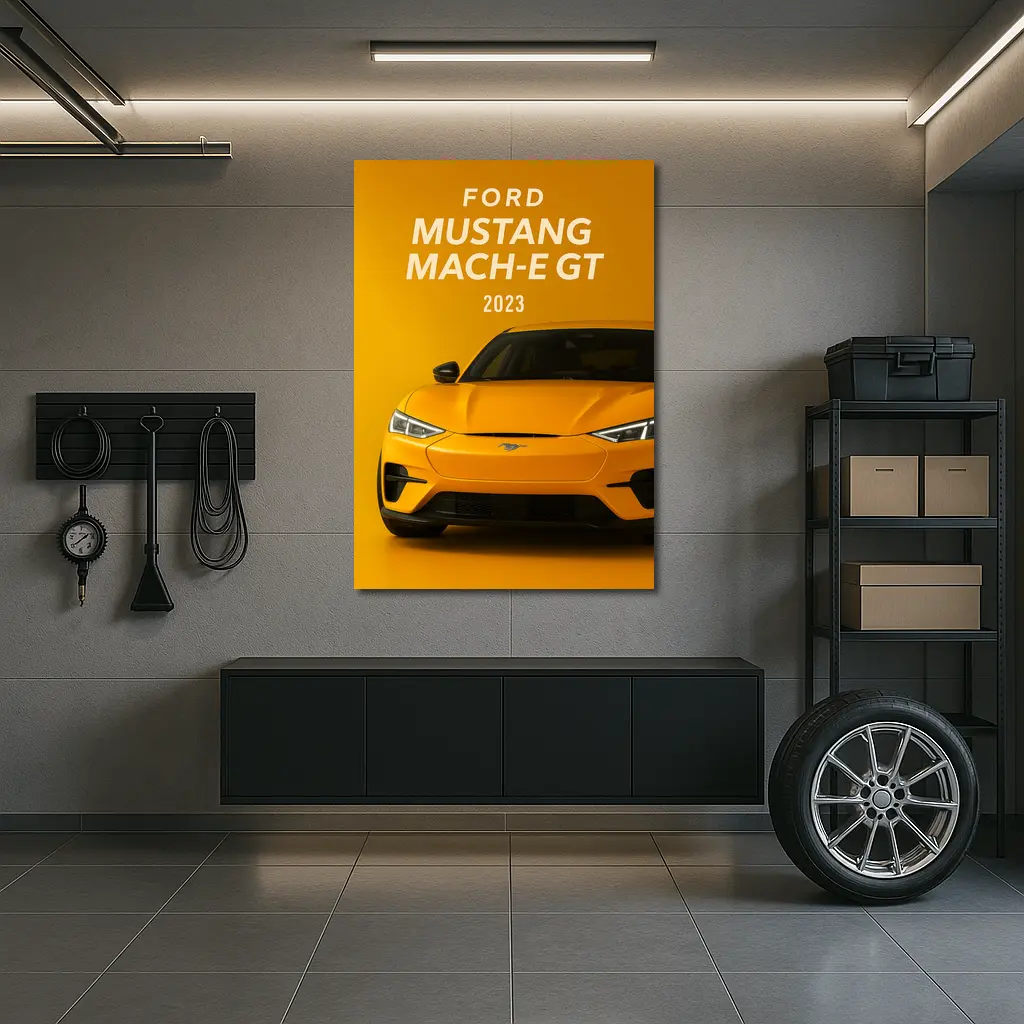Ford Mustang Mach-E GT Yellow Background – Wall Art