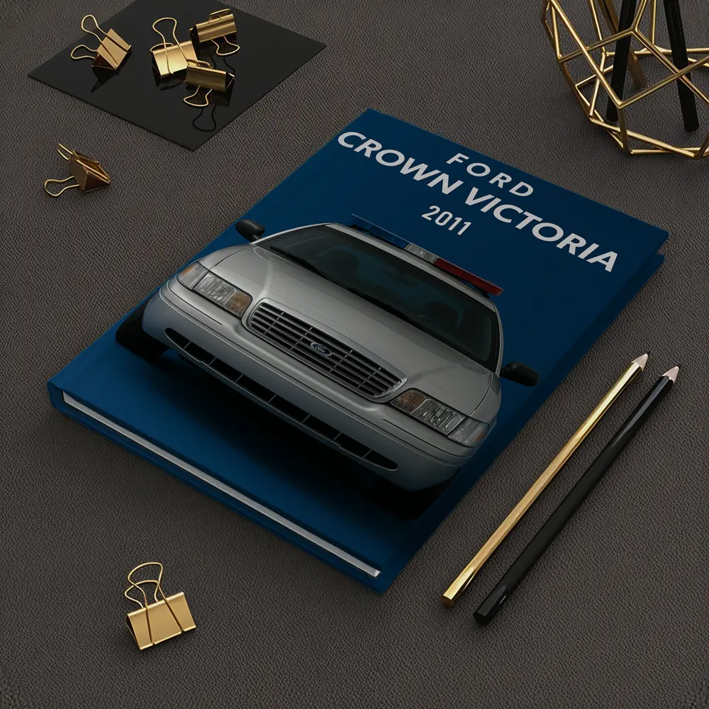 Ford Crown Victoria Police Car Blue Background – Notebooks