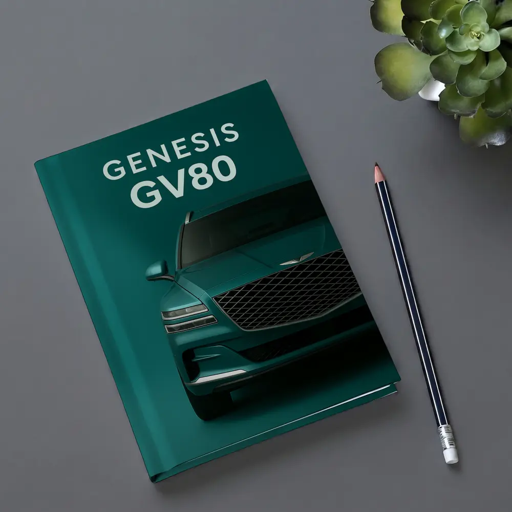 Genesis GV80 SUV Green Teal Background – Notebooks