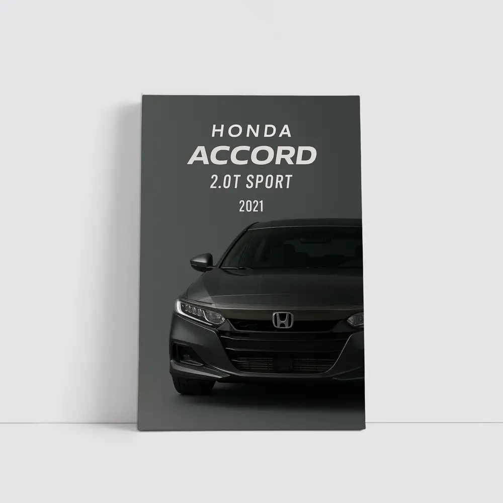 Honda Accord Sport Front View Dark Background – Wall Art