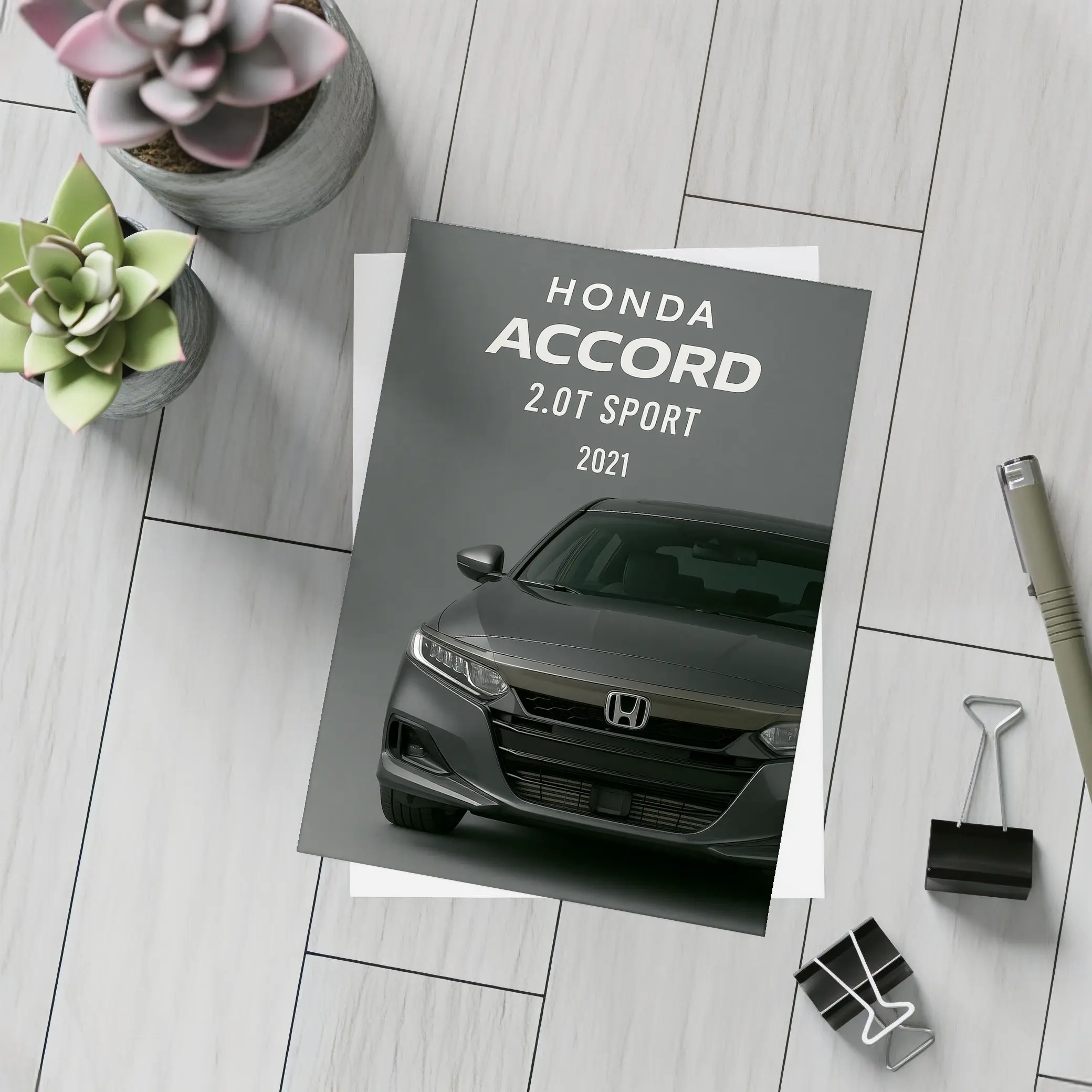 Honda Accord Sport Front View Dark Background – Postcards