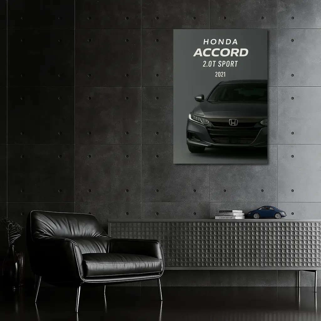 Honda Accord Sport Front View Dark Background – Wall Art