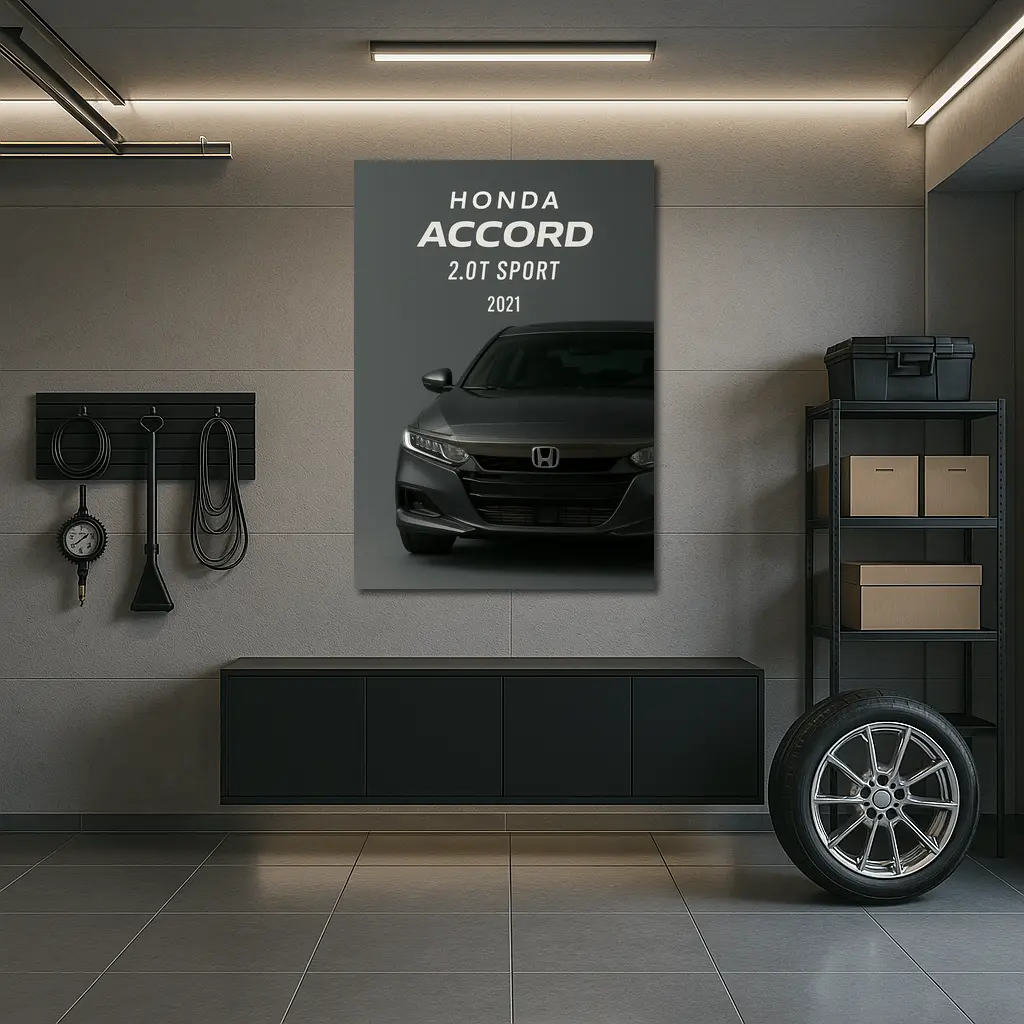 Honda Accord Sport Front View Dark Background – Wall Art
