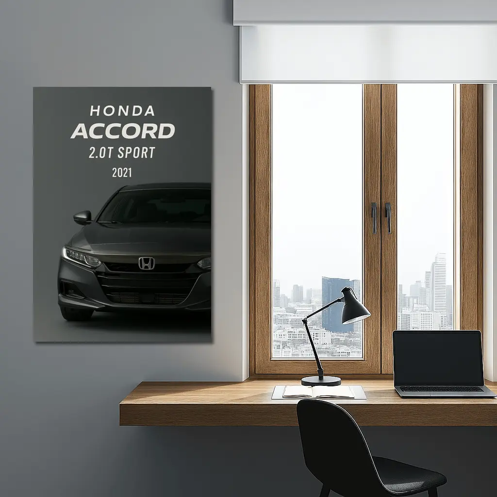 Honda Accord Sport Front View Dark Background – Wall Art