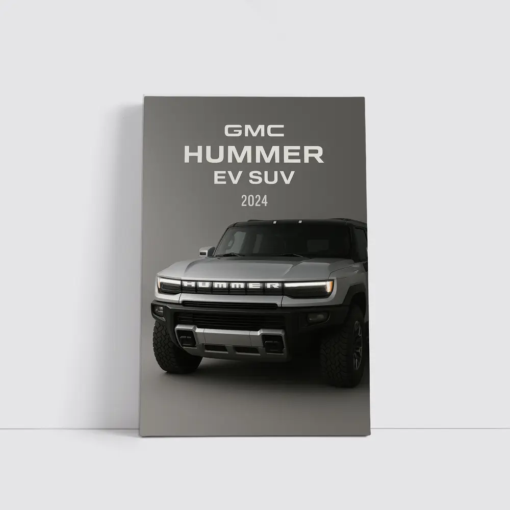 GMC Hummer EV SUV Gray Background – Wall Art