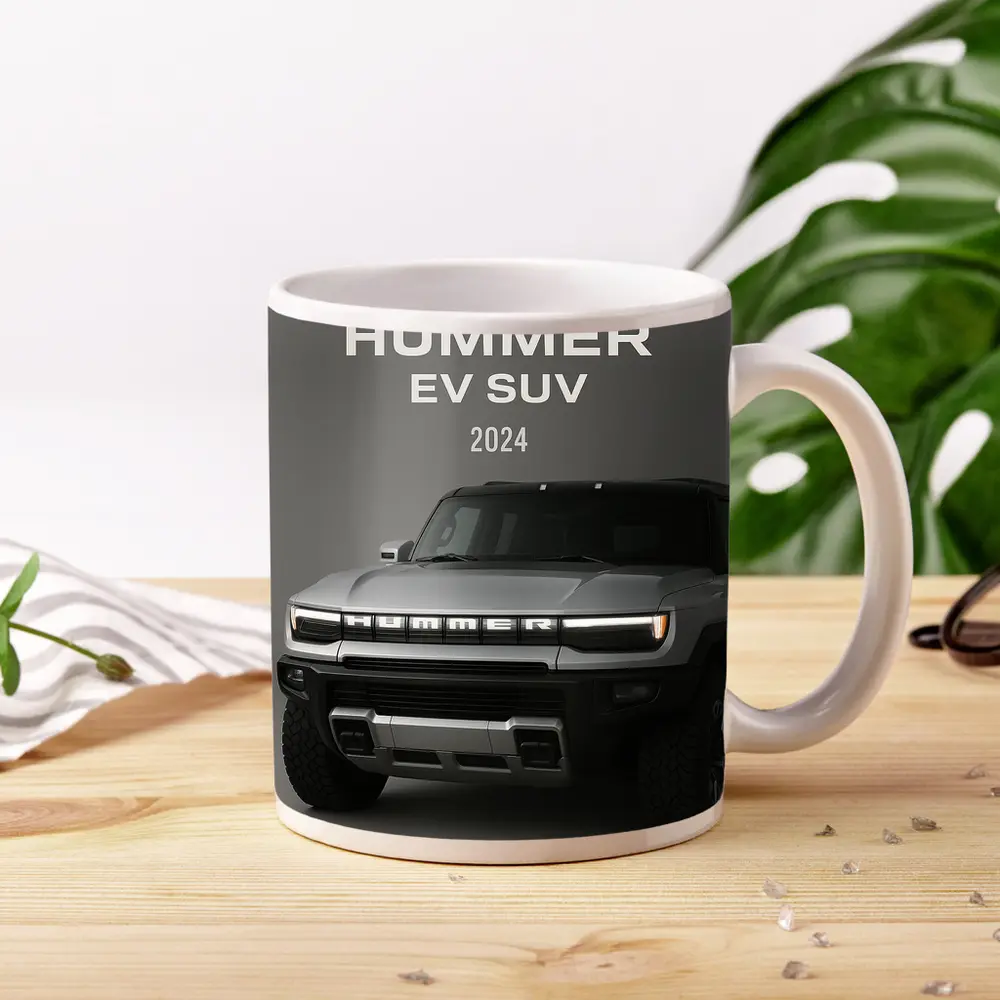 GMC Hummer EV SUV Gray Background – Mugs