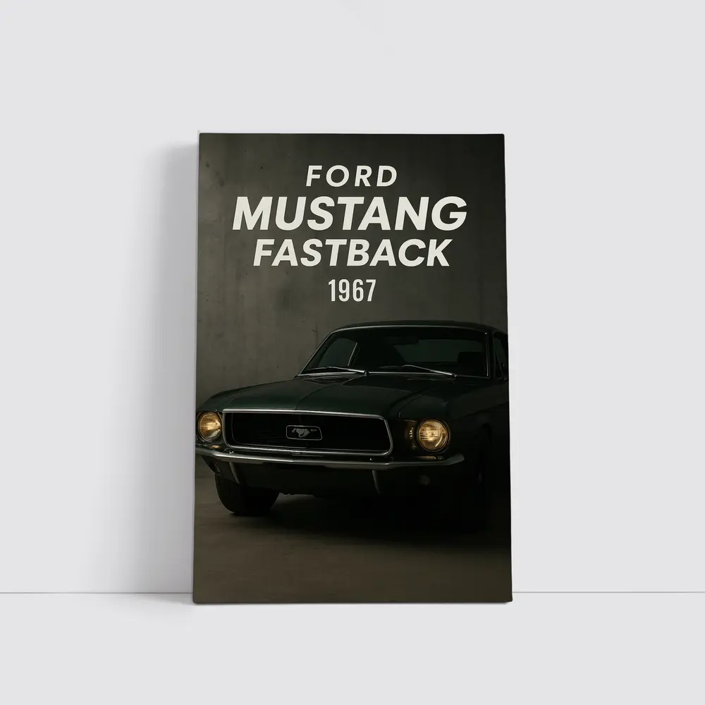 Ford Mustang Fastback 1967 Dark Studio – Wall Art