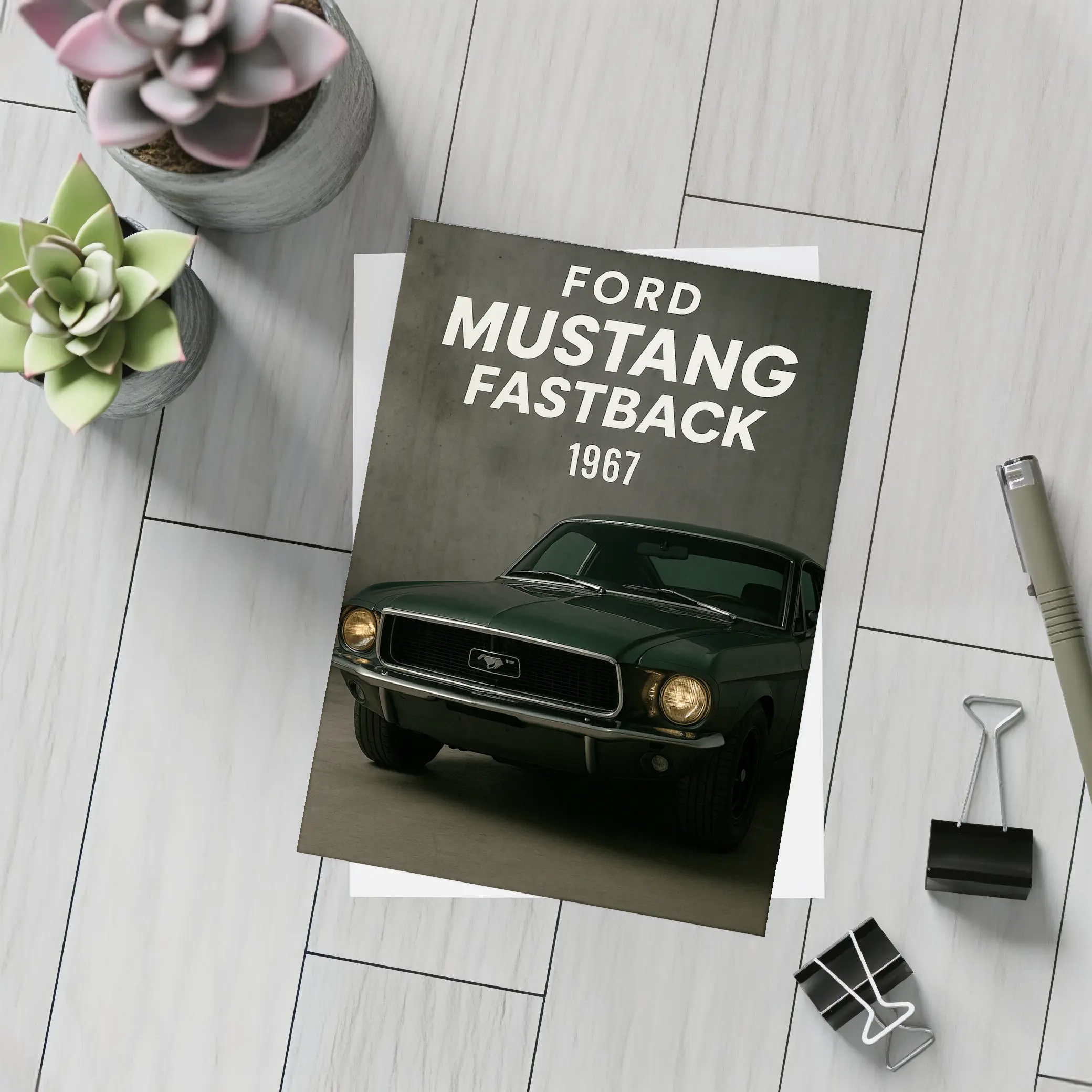 Ford Mustang Fastback 1967 Dark Studio – Postcards