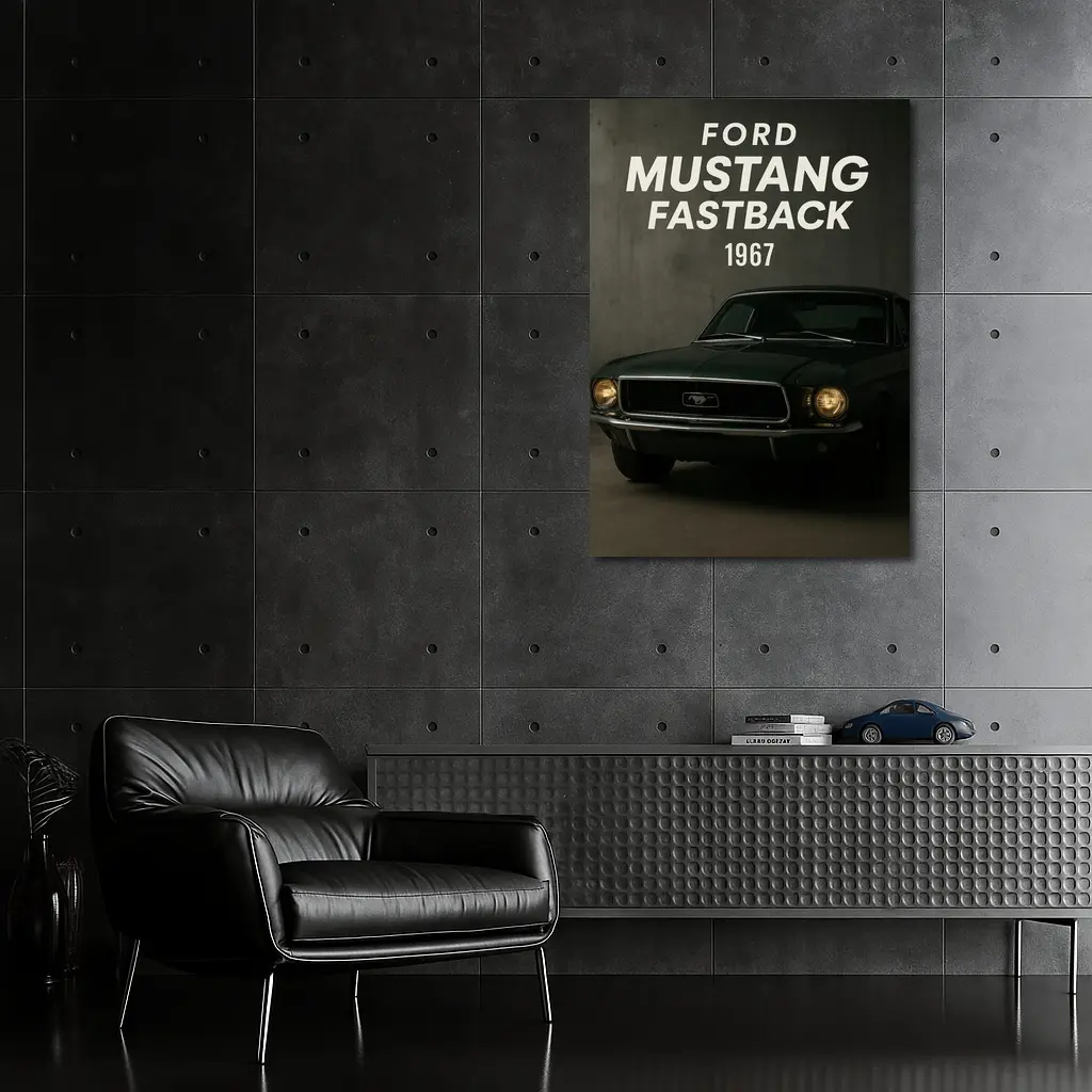 Ford Mustang Fastback 1967 Dark Studio – Wall Art