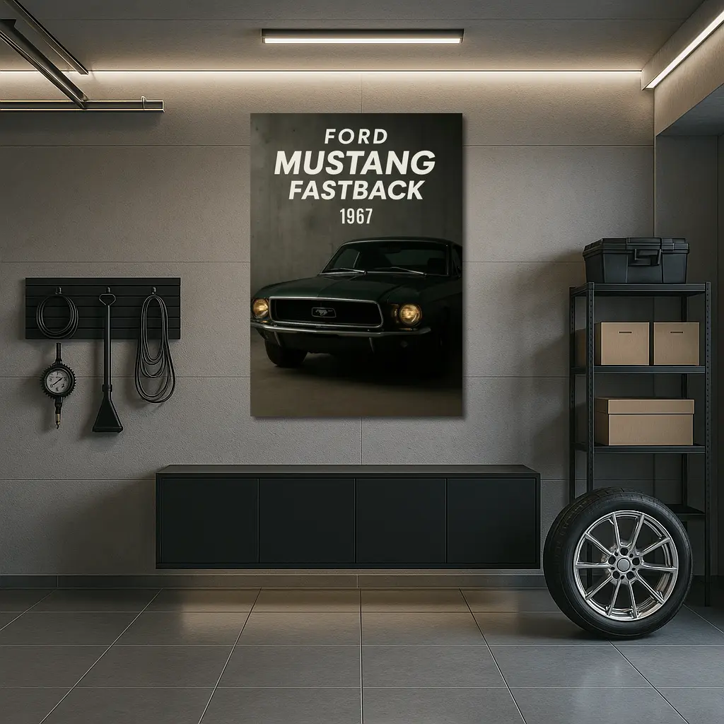 Ford Mustang Fastback 1967 Dark Studio – Wall Art