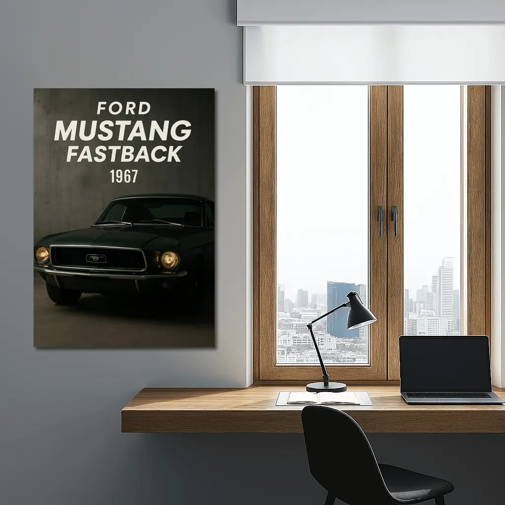 Ford Mustang Fastback 1967 Dark Studio – Wall Art