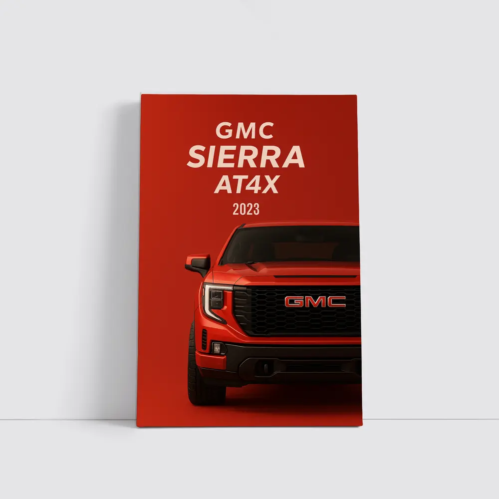 GMC Sierra AT X Red Front View – Wall Art