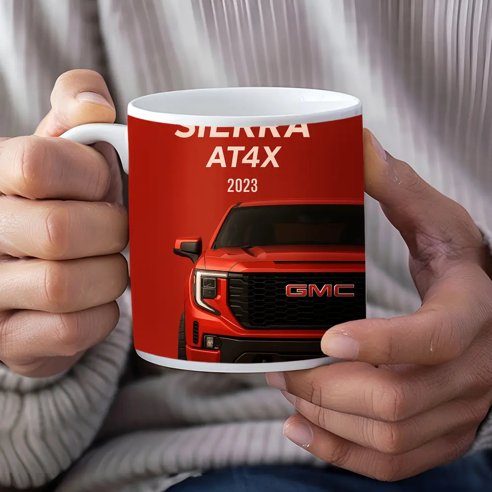GMC Sierra AT X Red Front View – Mugs