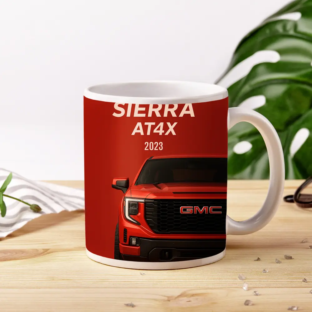 GMC Sierra AT X Red Front View – Mugs