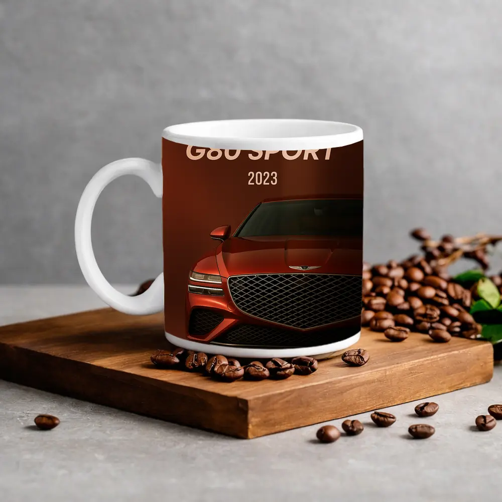 Genesis G80 Sport Front View Dark Red – Mugs