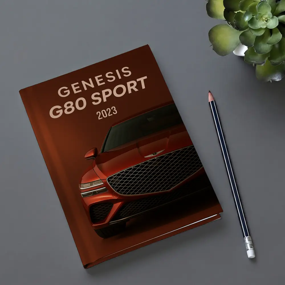 Genesis G80 Sport Front View Dark Red – Notebooks
