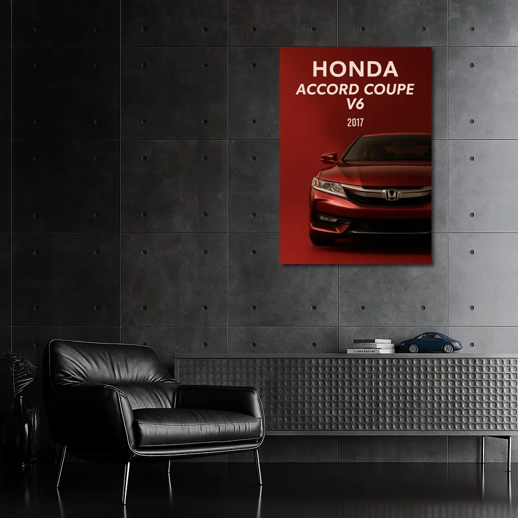 Honda Accord Coupe V6 Red Background – Wall Art
