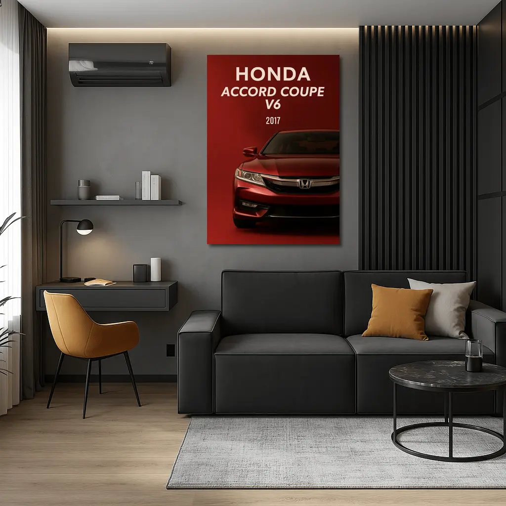 Honda Accord Coupe V6 Red Background – Wall Art