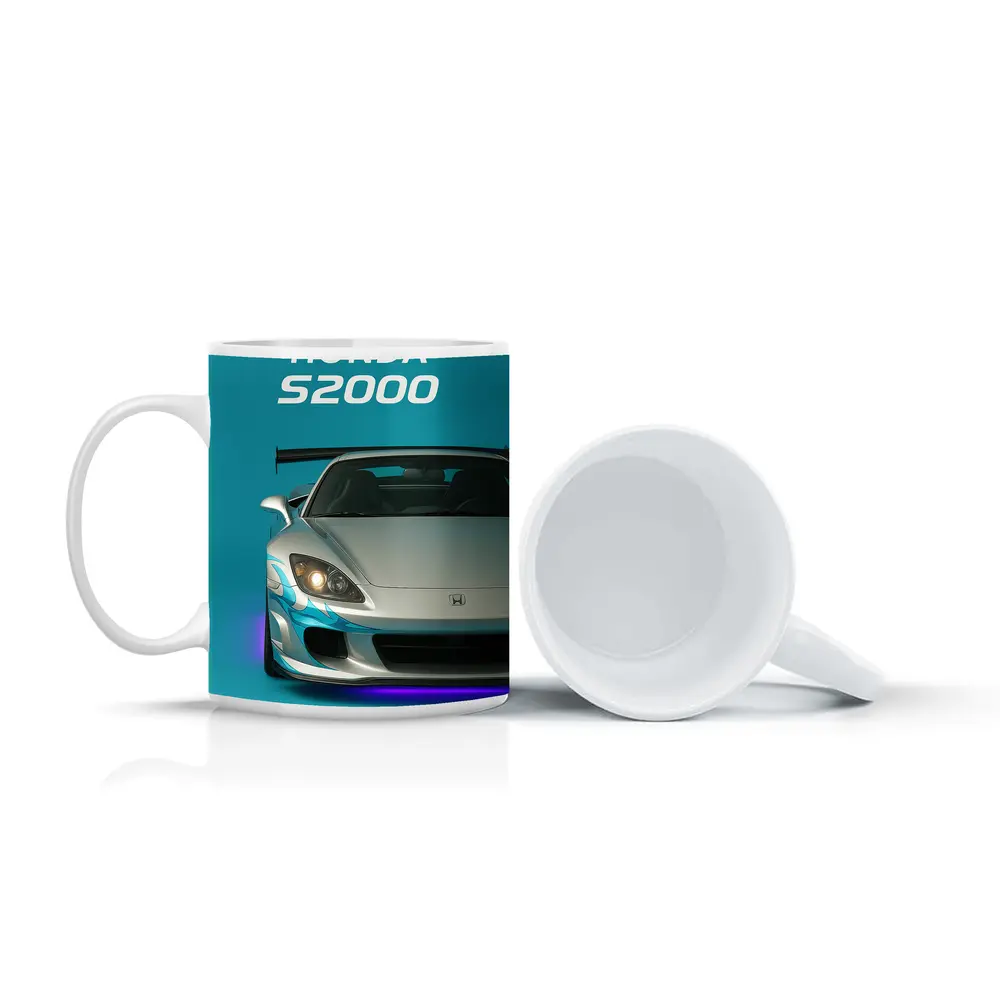 Honda S2000 Sports Car Teal Background – Mugs