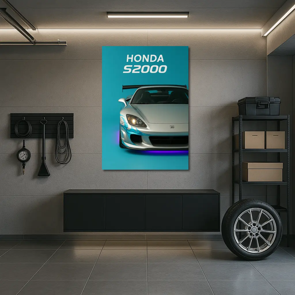 Honda S2000 Sports Car Teal Background – Wall Art