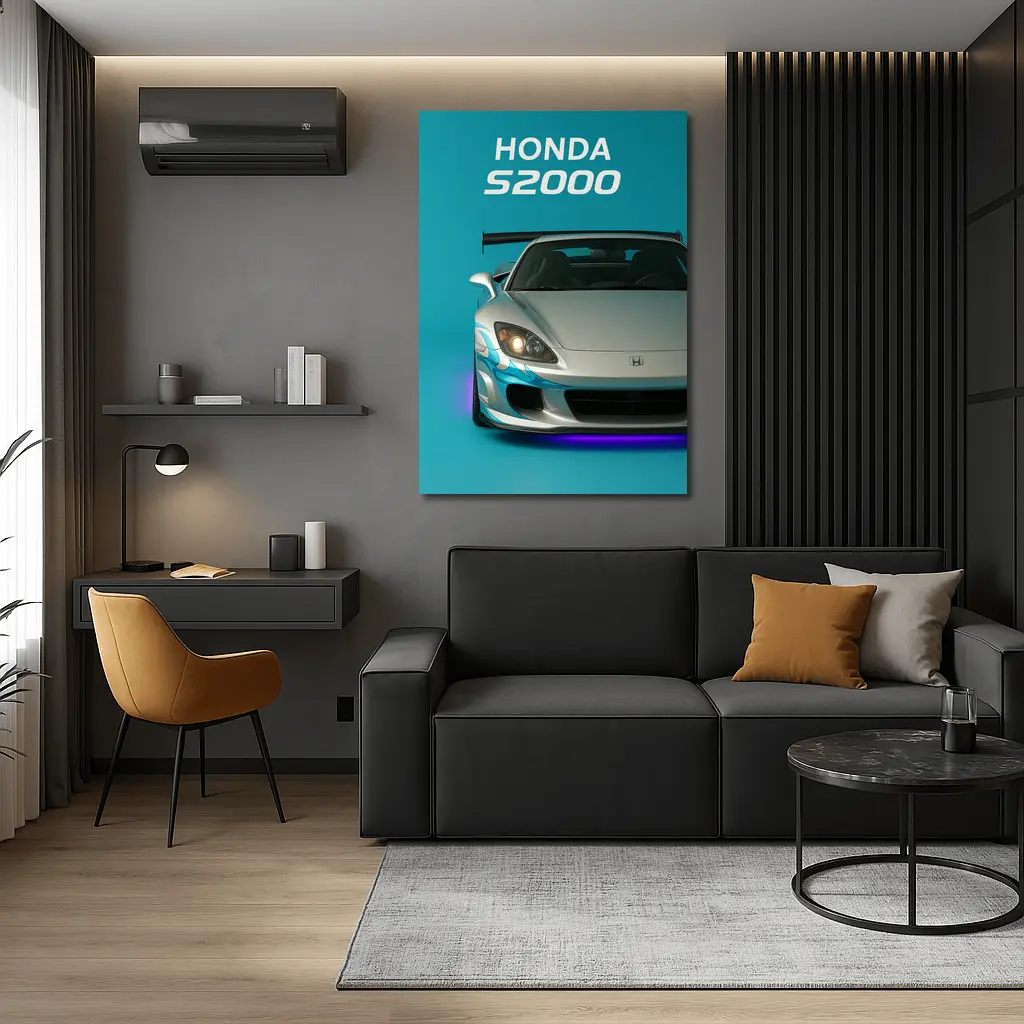 Honda S2000 Sports Car Teal Background – Wall Art