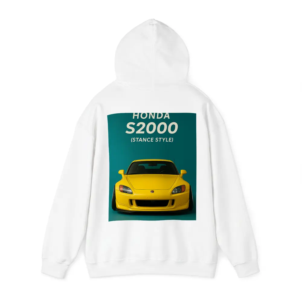 Honda S2000 Stance Style Yellow Teal Background – Hoodies