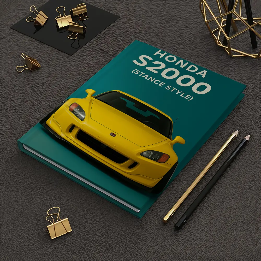 Honda S2000 Stance Style Yellow Teal Background – Notebooks