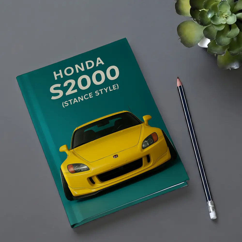 Honda S2000 Stance Style Yellow Teal Background – Notebooks