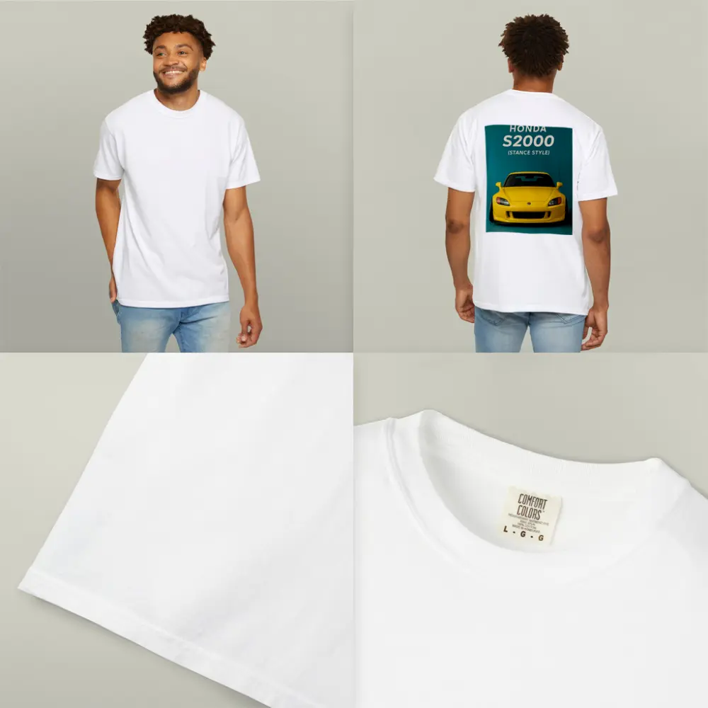 Honda S2000 Stance Style Yellow Teal Background – T-Shirts