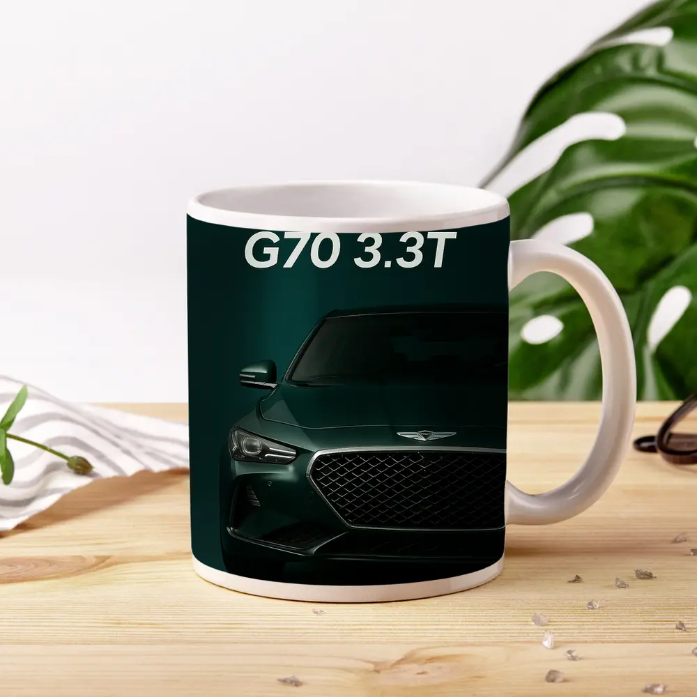 Genesis G70 3.3T Dark Green Front View – Mugs