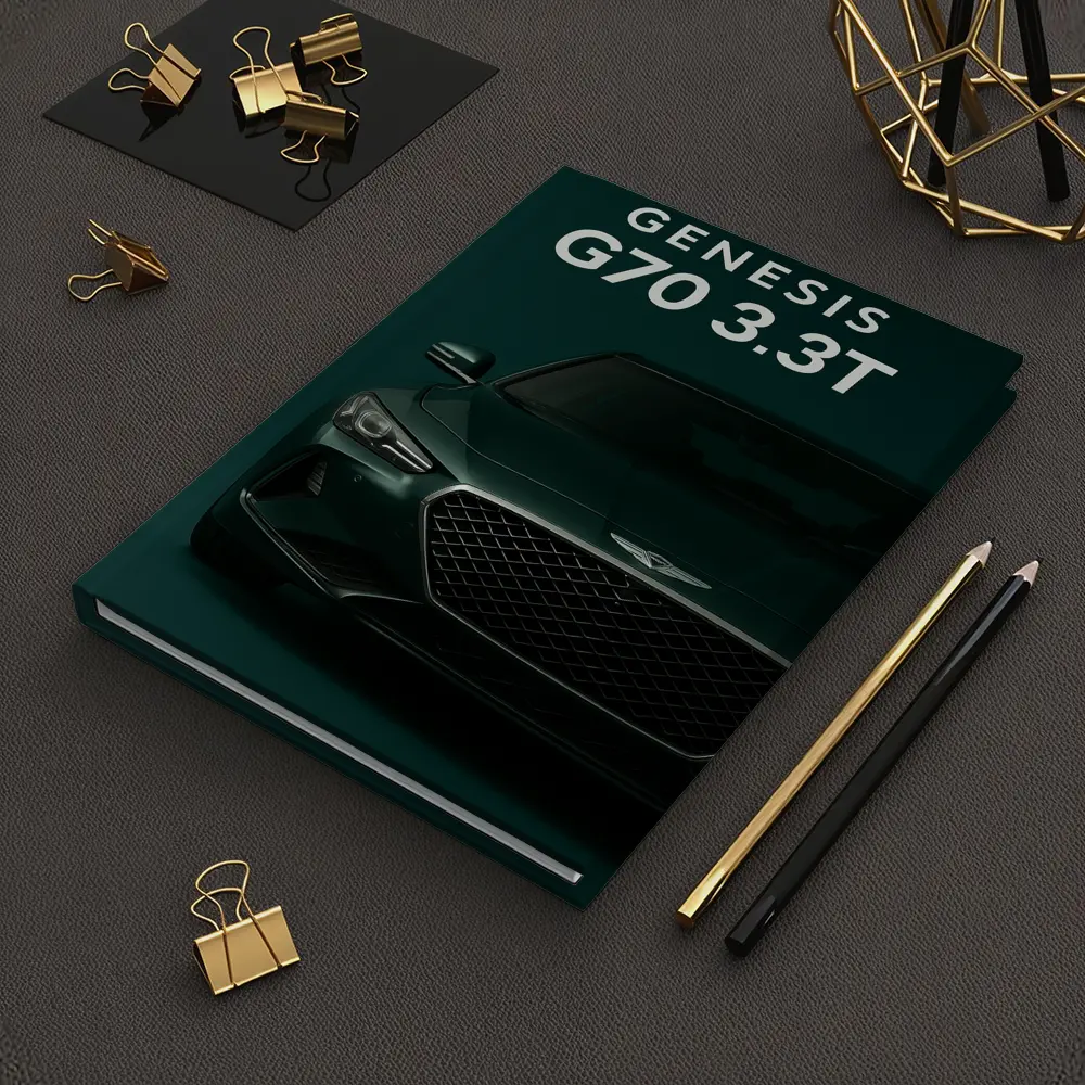 Genesis G70 3.3T Dark Green Front View – Notebooks