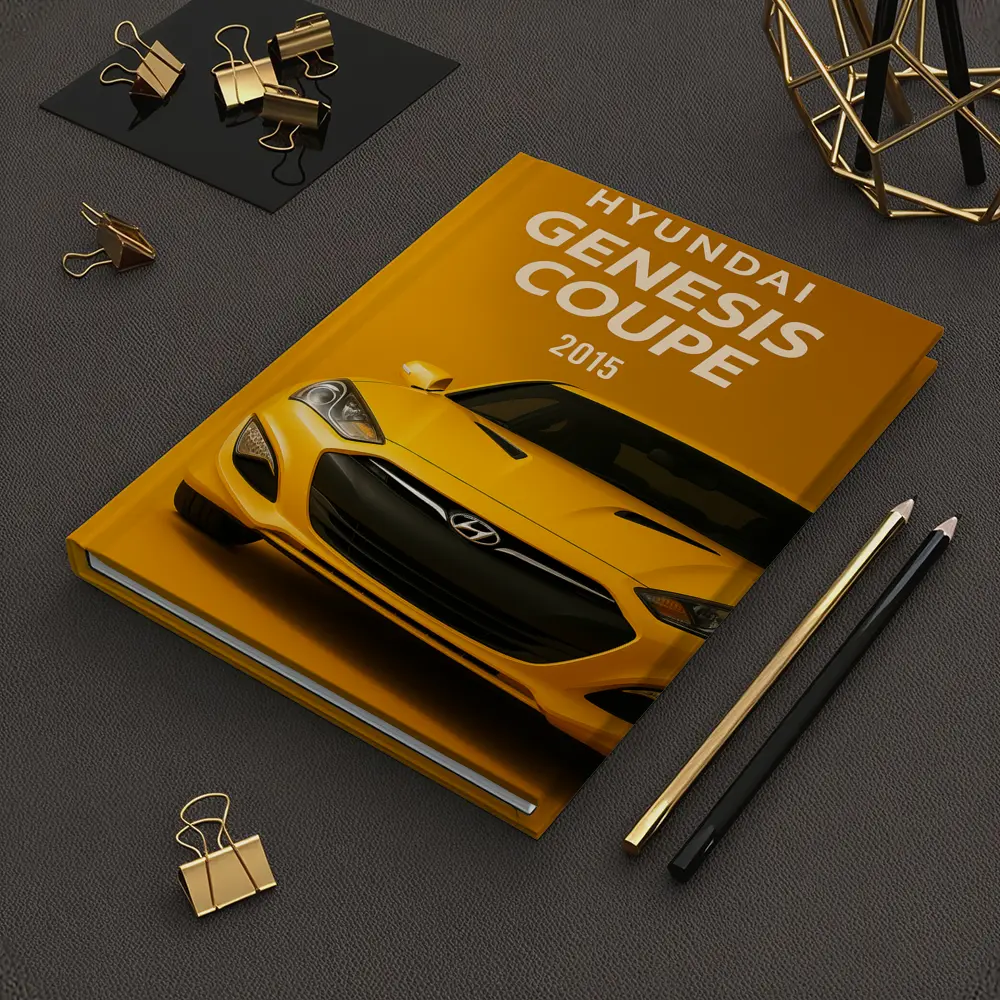 Hyundai Genesis Coupe Yellow Sports Car Art – Notebooks