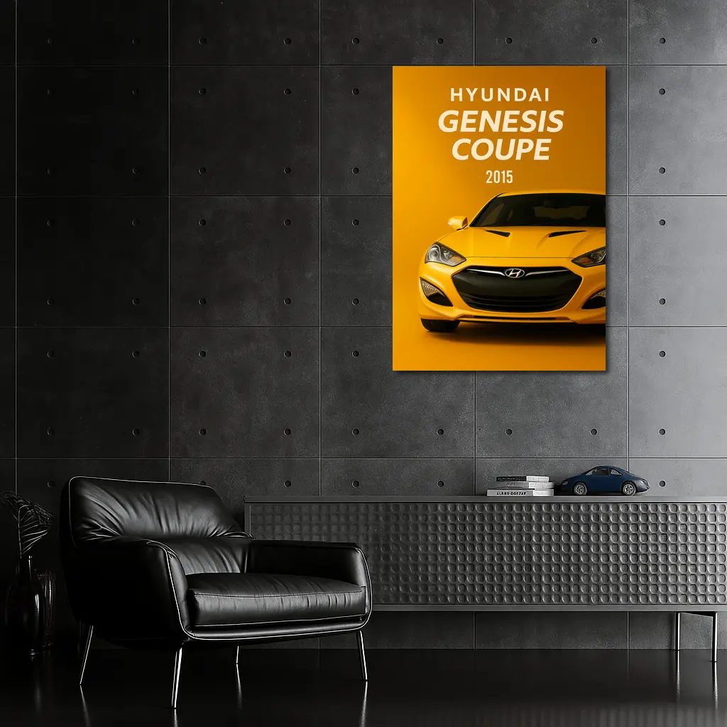 Hyundai Genesis Coupe Yellow Sports Car Art – Wall Art