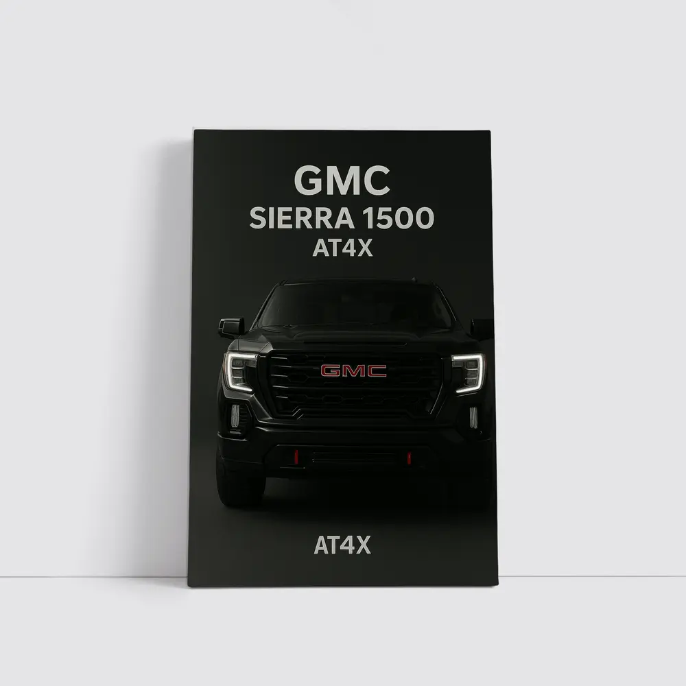 GMC Sierra AT4X Black Truck Dark Background – Wall Art