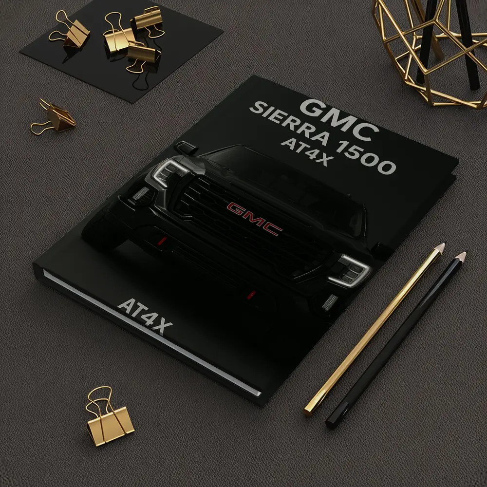 GMC Sierra AT4X Black Truck Dark Background – Notebooks
