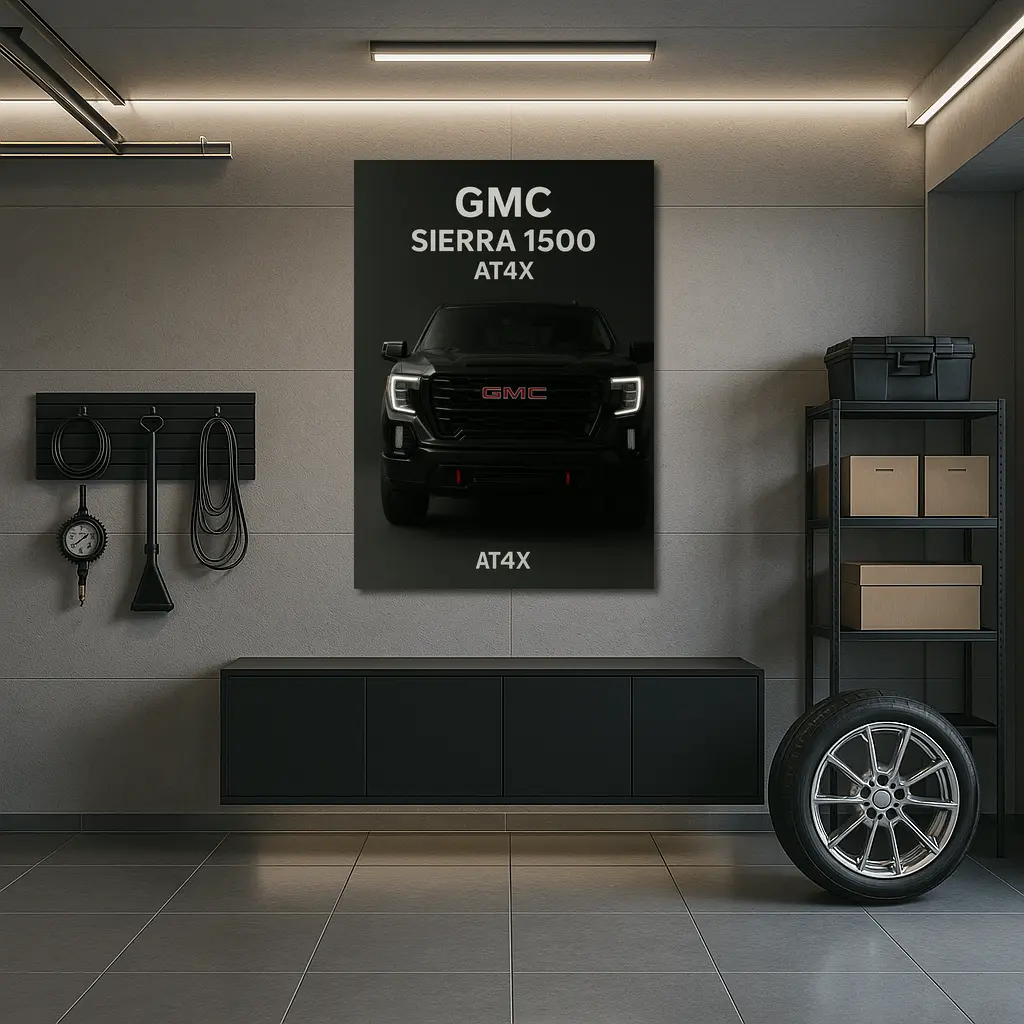 GMC Sierra AT4X Black Truck Dark Background – Wall Art