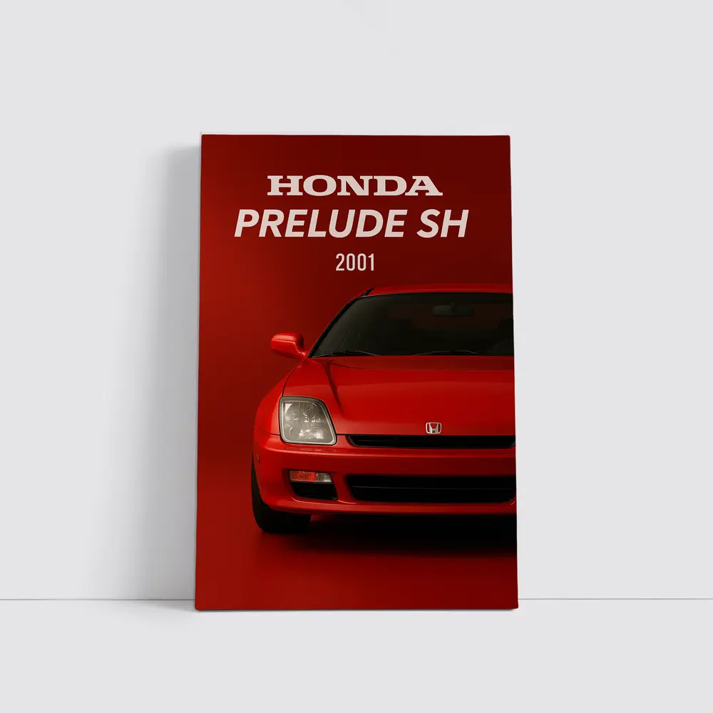 Honda Prelude SH Red Car Art – Wall Art