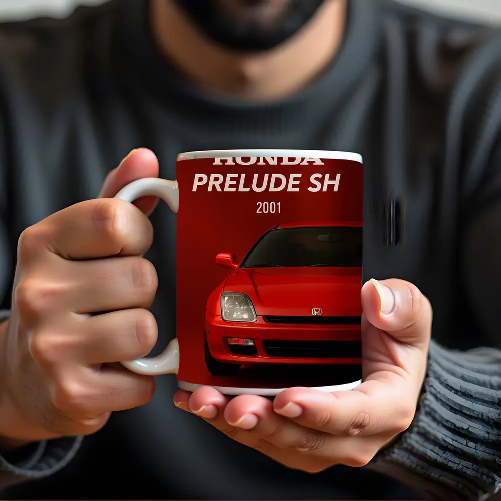 Honda Prelude SH Red Car Art – Mugs