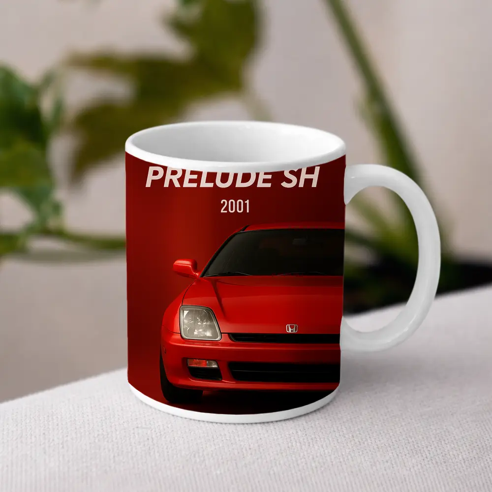 Honda Prelude SH Red Car Art – Mugs