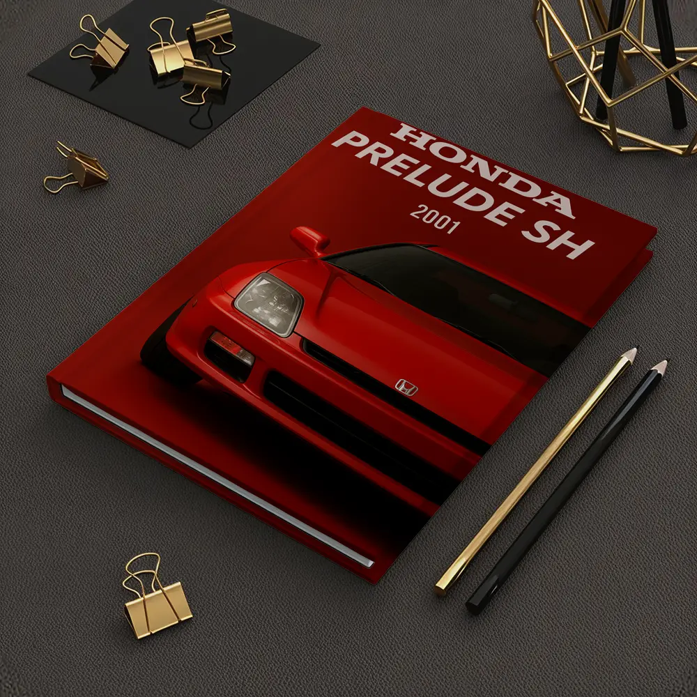 Honda Prelude SH Red Car Art – Notebooks