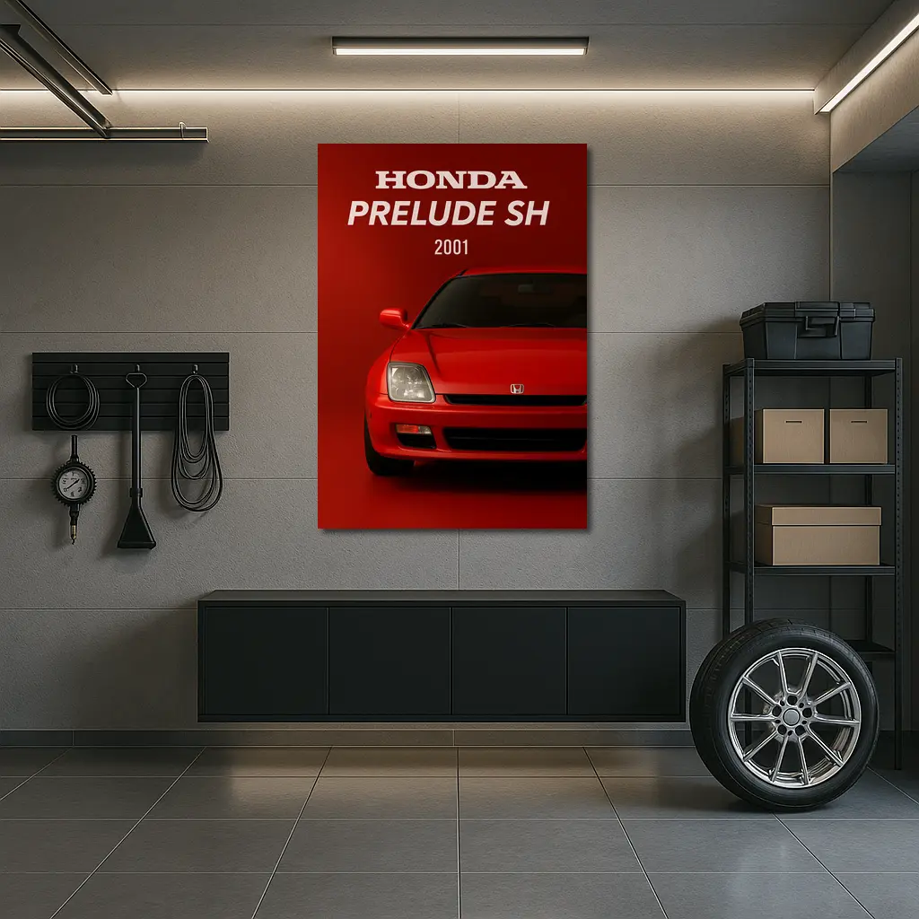 Honda Prelude SH Red Car Art – Wall Art