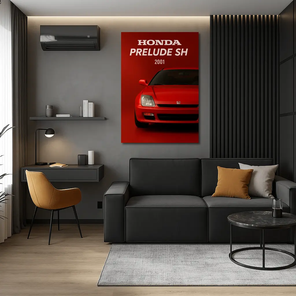 Honda Prelude SH Red Car Art – Wall Art