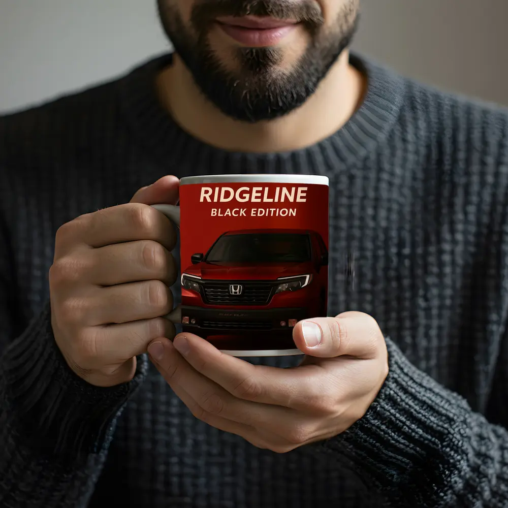 Honda Ridgeline Black Edition Red Background – Mugs