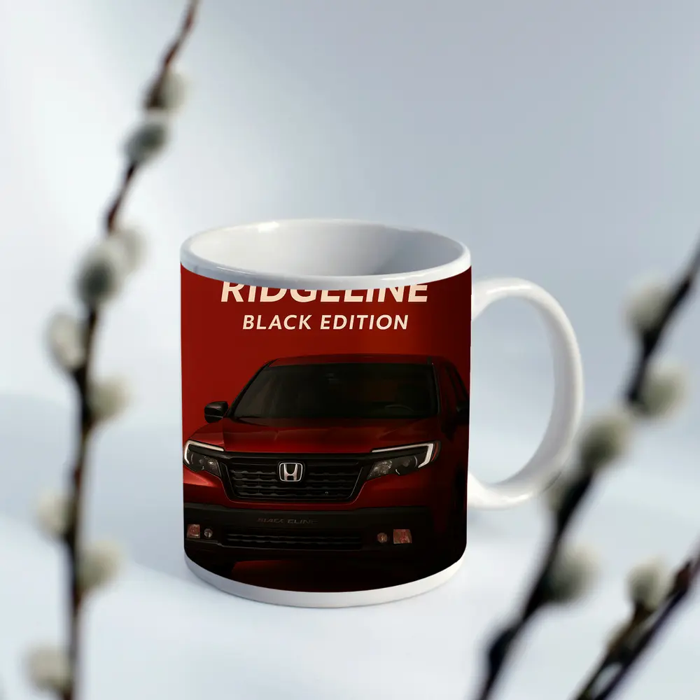 Honda Ridgeline Black Edition Red Background – Mugs