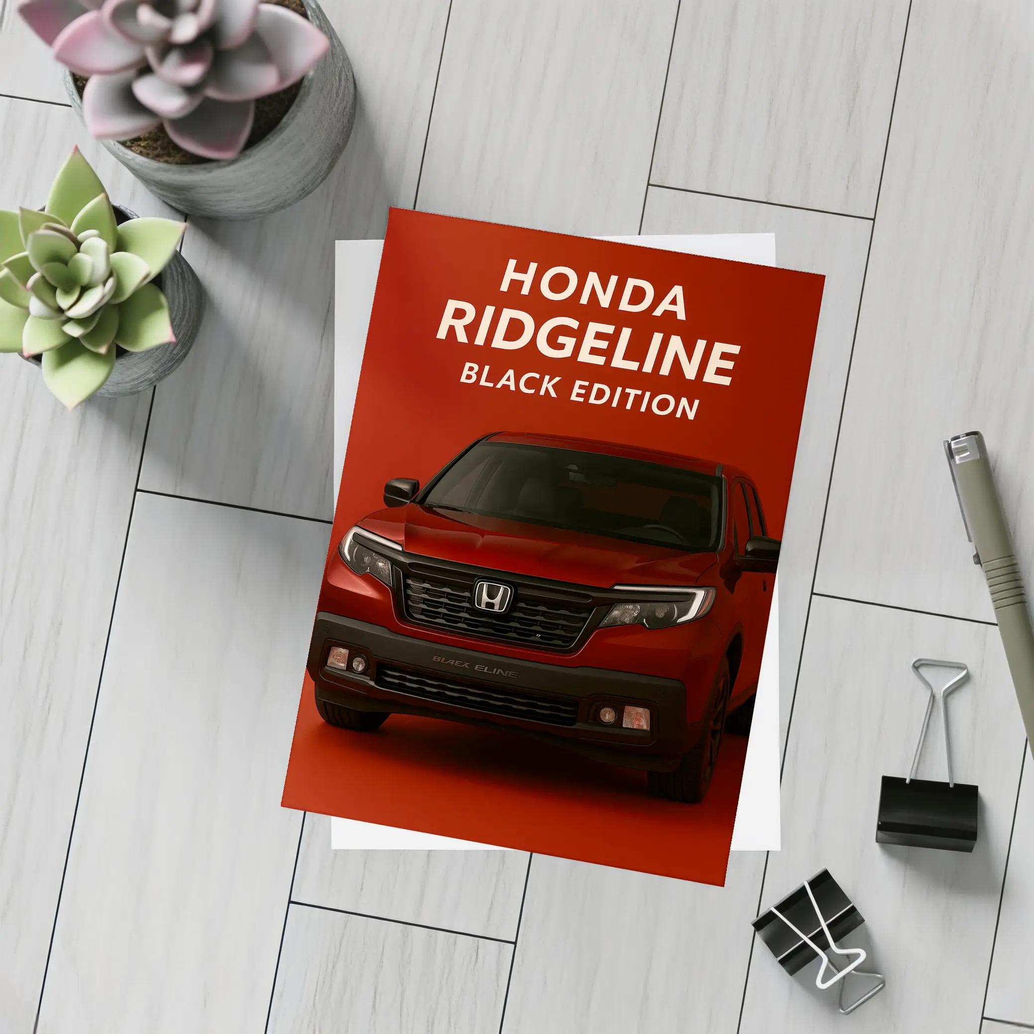 Honda Ridgeline Black Edition Red Background – Postcards