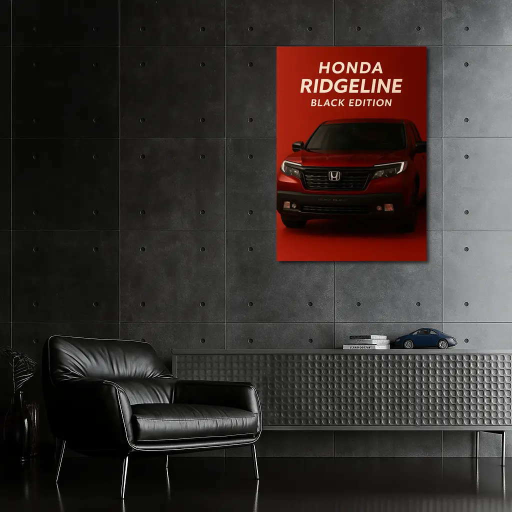 Honda Ridgeline Black Edition Red Background – Wall Art