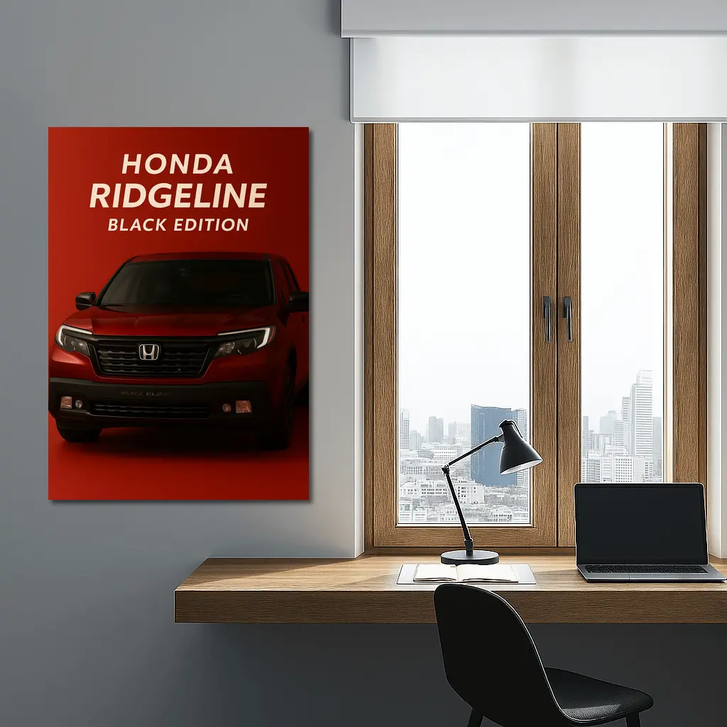Honda Ridgeline Black Edition Red Background – Wall Art